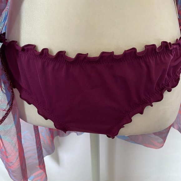 2 Piece Mesh Tropical Print Bathing Suit - Picture 14 of 16